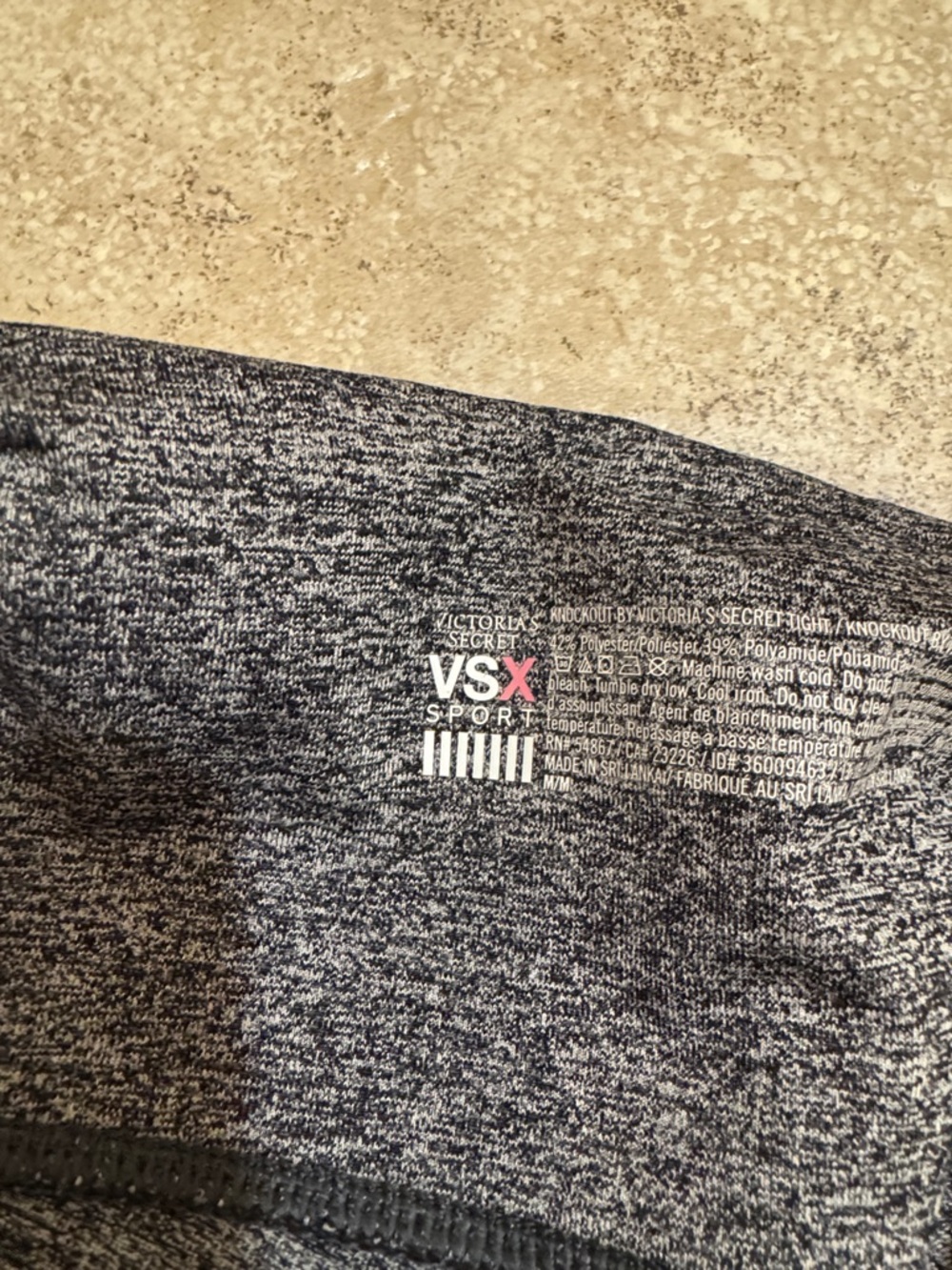 Victoria's Secret VSX Sport Heathered Black & White Leggings - Picture 2 of 3